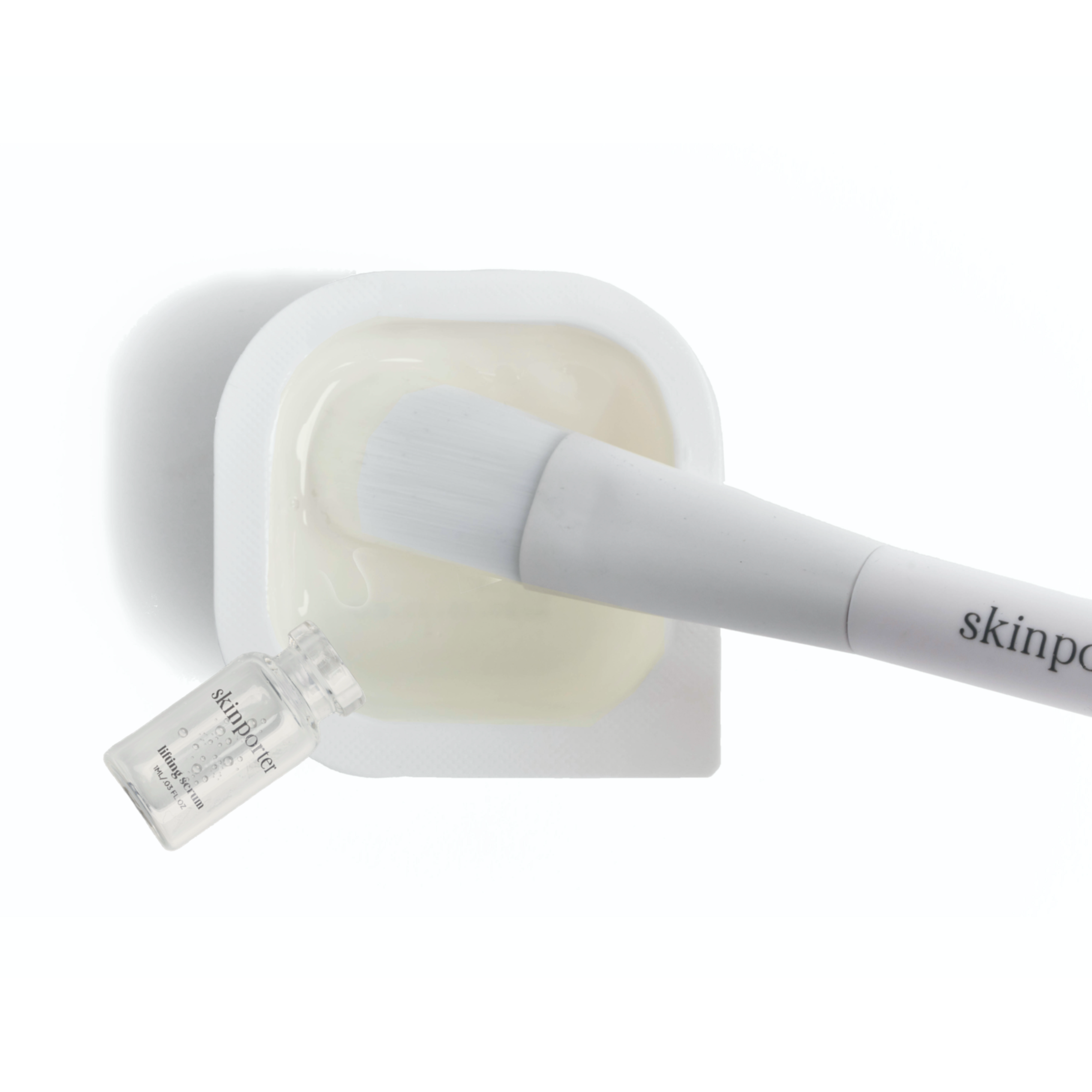 Skinporter Starter O₂ Peptide Facial treatment in a sleek bottle, showcasing the skincare product for revitalizing facial skin.